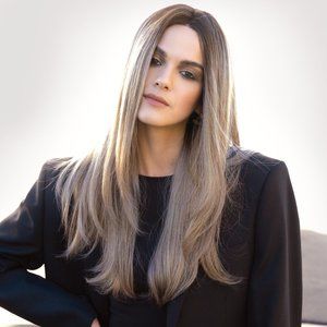 NWT Rene of Paris Lennox Honey Brown Long Length Lace Front Part Wig